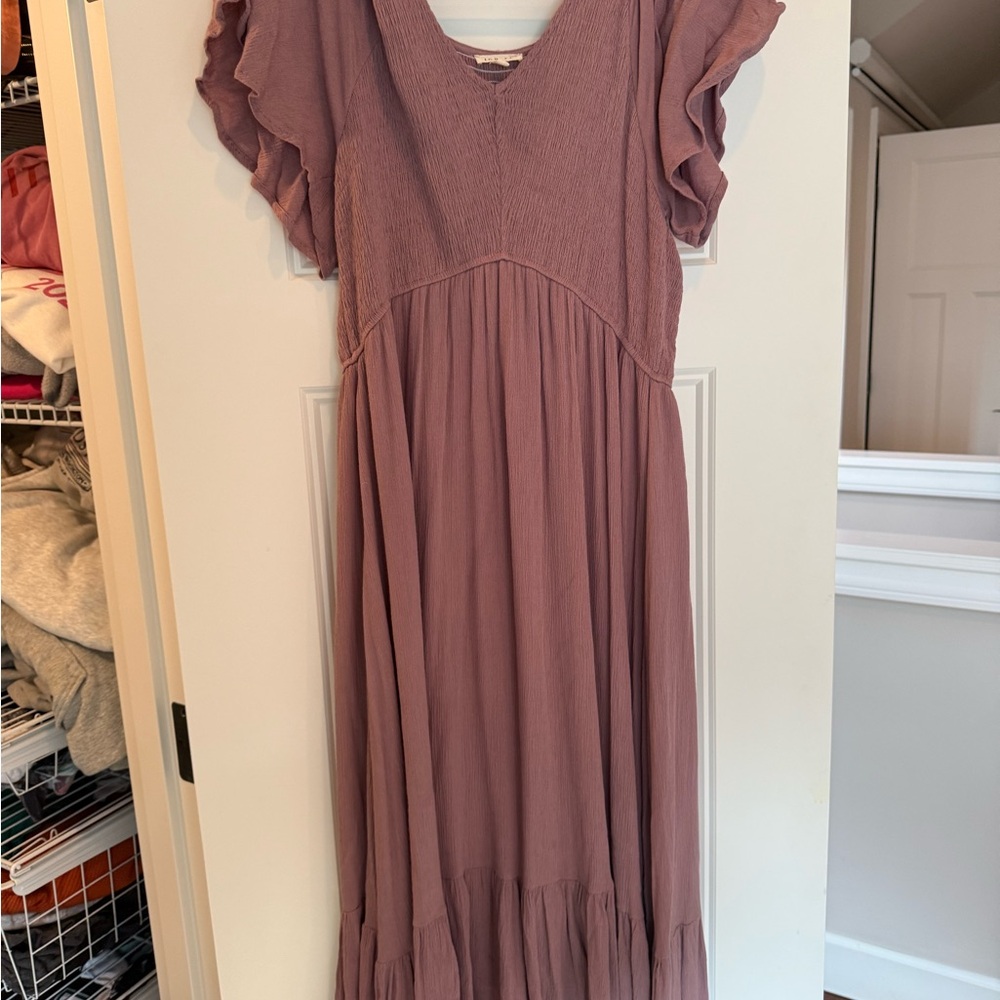 JODIFL Soft Purple Maternity Dress